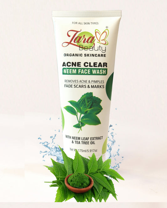Acne Clear Neem Facewash by zara beauty organic skin care and tea tree oil
